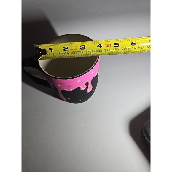 Cobwebs & Cauldrons Halloween Mug, Black & Hot Pink Drip, NEW! - Picture 10 of 11